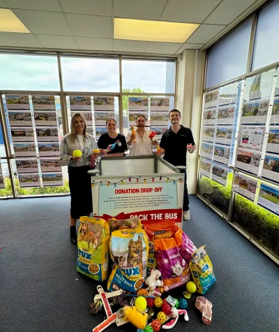 EziBuild team at the Pack the Bus SPCA donation drive, Whanganui